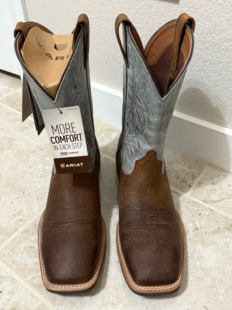 Ariat Men’s Sport Western Wide Square Toe Boots In Earth/Glacier Blue (Size 10d)
